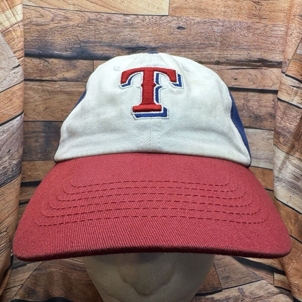 Texas Rangers Hat Fan Favorite MLB Baseball Cap Adjustable Strapback White Red